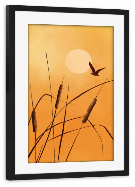 Poster mit Rahmen schwarz "Bernsteinfarbener Himmel" artboxONE - Natur,Abstrakt