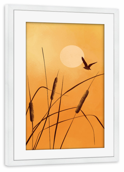 Poster mit Rahmen weiß "Bernsteinfarbener Himmel" artboxONE - Natur,Abstrakt