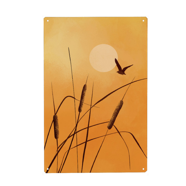 Metall Poster "Bernsteinfarbener Himmel" artboxONE - Natur,Abstrakt