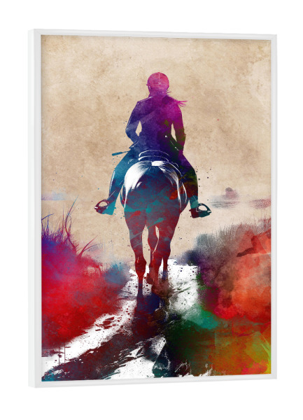 Poster mit weißem Rahmen "Reitsportkunst H" artboxONE - Sport,Sport / Motivation - Pferd,Reiten,Reiten,Reiter,Sport,Sport,Grafik