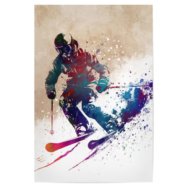 Poster 30x20 cm "Skisportkunst C" artboxONE - Sport,Sport / Motivation - Ski,Skifahren,Alpinski,Wintersport,Sport