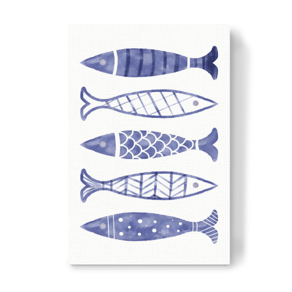 Leinwandbild "Fischiges Thema" artboxONE - Tiere - Fisch,Fischig,Malerei,Aquarell,Natur,Küste,Meer,Ozean