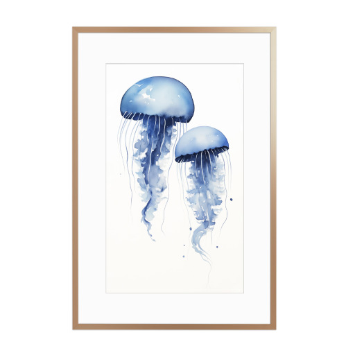 Blue sea jellyfish
