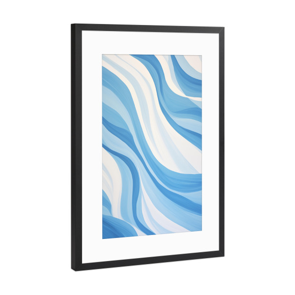 Poster mit Rahmen Schwarz (Metallic) "Sanfte Ozeanwellen" artboxONE - Natur,Abstrakt,Geometrie