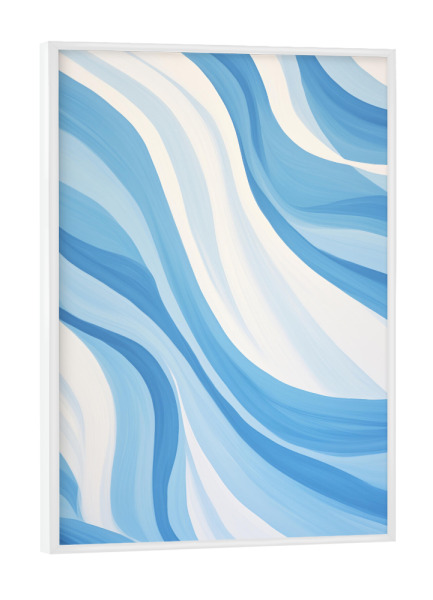 Poster mit weißem Rahmen "Sanfte Ozeanwellen" artboxONE - Natur,Abstrakt,Geometrie