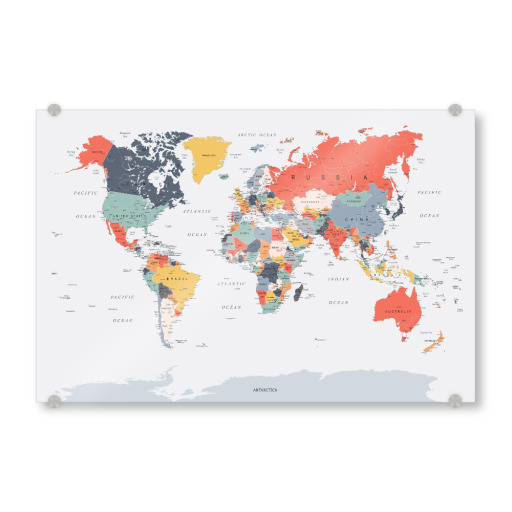 World Map in Happy Colours