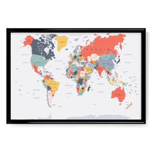 World Map in Happy Colours