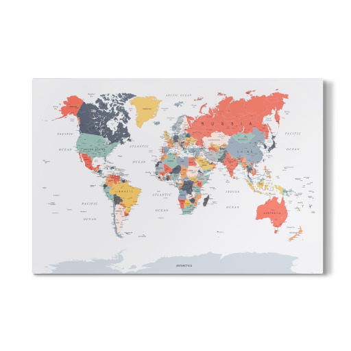 World Map in Happy Colours
