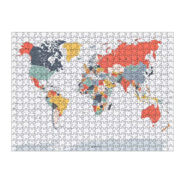 Puzzle Ravensburger "Weltkarte in fröhlichen Farben" artboxONE - Reise,Kartografie