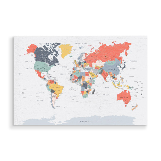 World Map in Happy Colours World Map in Happy Colours