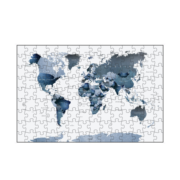 artboxONE Puzzle "Weltkarte in Blau" artboxONE - Reise,Kartografie,Für Papa