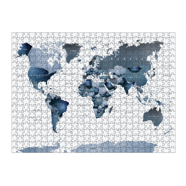 artboxONE Puzzle "Weltkarte in Blau" artboxONE - Reise,Kartografie,Für Papa