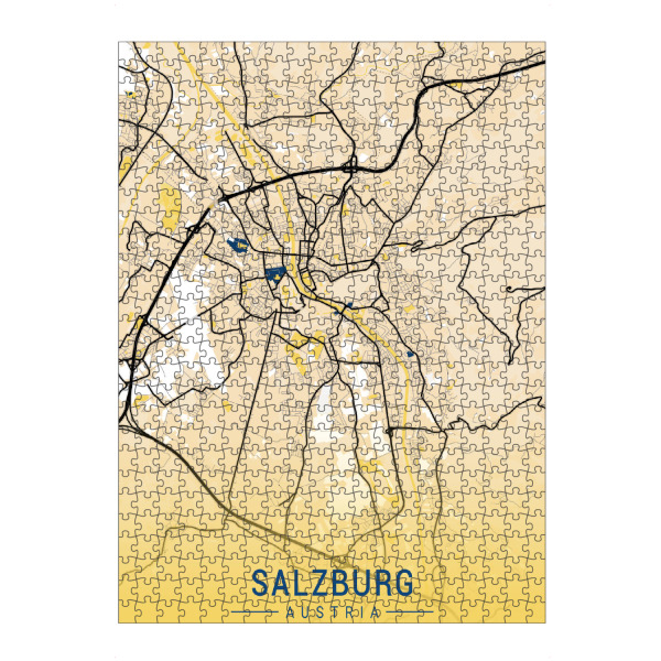 artboxONE Puzzle "City von Salzburg" artboxONE - Städte / Weitere,Kartografie - Stadt,Karte,Salzburg,österreich,Gelb - Bild stadt