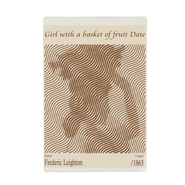 Holzbild "Mädchen mit einem Obstkorb Datum" artboxONE - Abstrakt