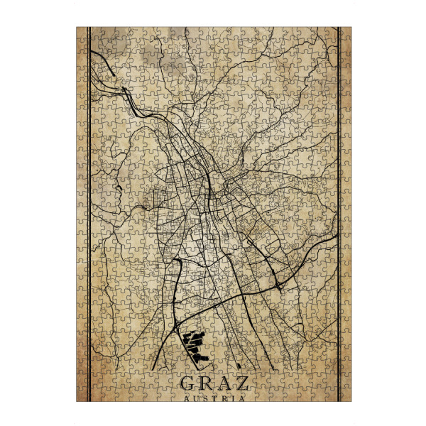 Puzzle Ravensburger "Graz Vintage City" artboxONE - Städte / Weitere,Kartografie