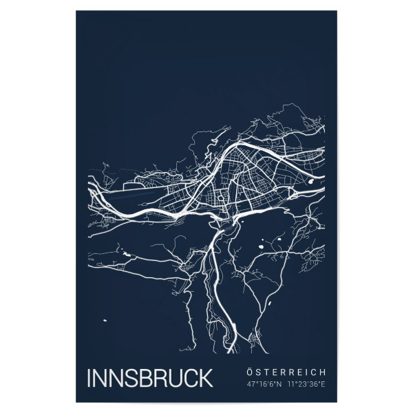 Poster "Innsbruck Österreich" artboxONE - Städte / Weitere,Kartografie