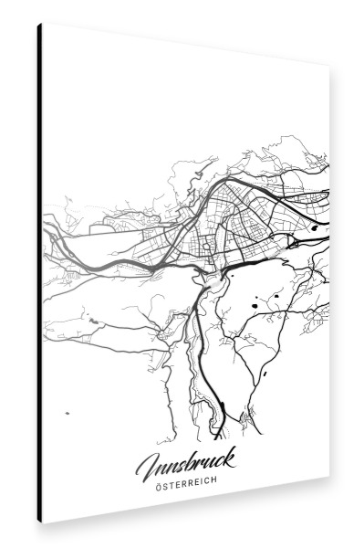 Alu-Dibond "Innsbruck City Map" 30x20 cm artboxONE