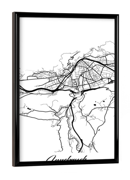 Poster mit schwarzem Rahmen "Innsbruck City Map" artboxONE - Schwarzweiß,Städte / Weitere,Kartografie