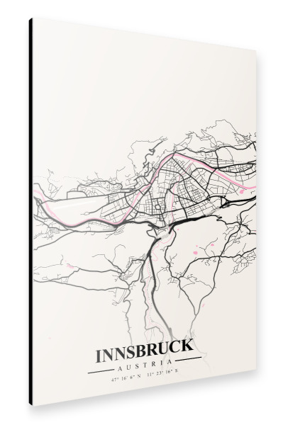 Alu-Dibond "City Innsbruck" 30x20 cm artboxONE