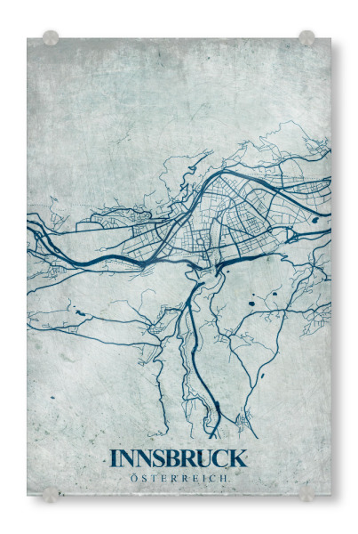 Acrylglasbild "Vintage City Innsbruck" artboxONE - Städte / Weitere,Kartografie
