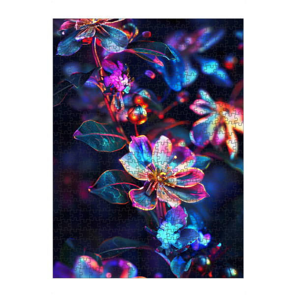artboxONE Puzzle "Blumen Neon G (matart)" artboxONE - Natur - Blumen,Natur,Neon,Modern,Kunst - Bild blumen
