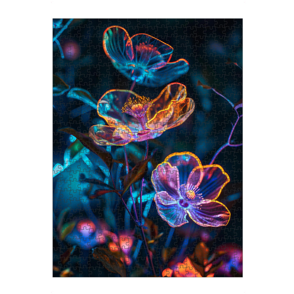 artboxONE Puzzle "Blumen Neon D (matart)" artboxONE - Natur - Blumen,Natur,Neon,Modern,Kunst - Bild blumen