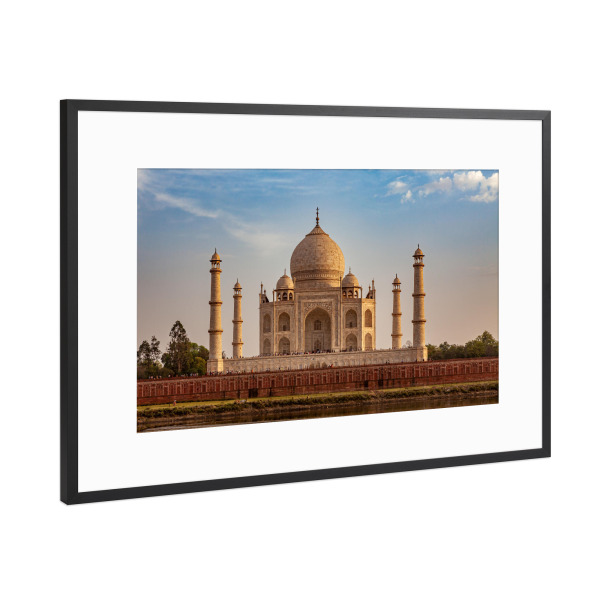 Poster mit Rahmen Schwarz (Metallic) "Das Taj Mahal bei Agra" artboxONE - Architektur,Reise / Asien