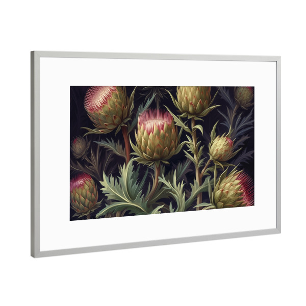 Poster mit Rahmen Silber "Artischocken Liebe" artboxONE - Natur,Floral,Essen & Trinken / Obst & Gemüse
