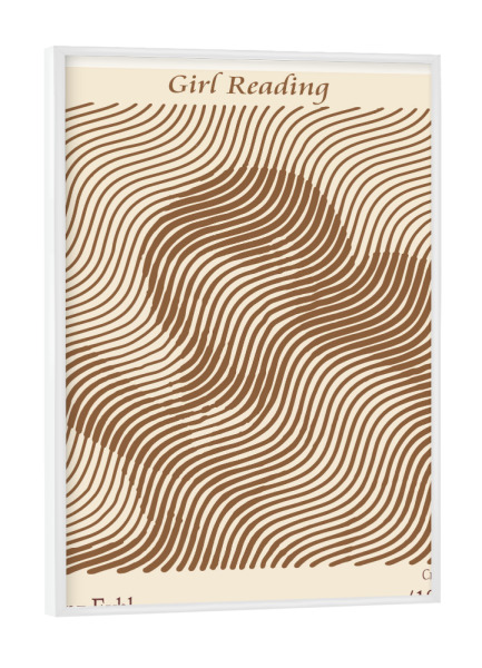 Poster mit weißem Rahmen "Lesendes Mädchen (1850)" artboxONE - Abstrakt,Menschen