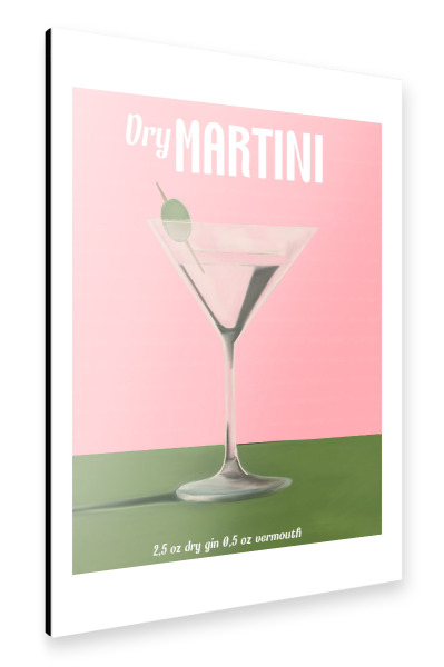 Alu-Dibond "Trockener Martini-Cocktail" 30x20 cm artboxONE