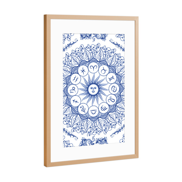 Poster mit Rahmen Kupfer "Sternzeichen - Portugiesisch" artboxONE - Natur,Floral,Abstrakt