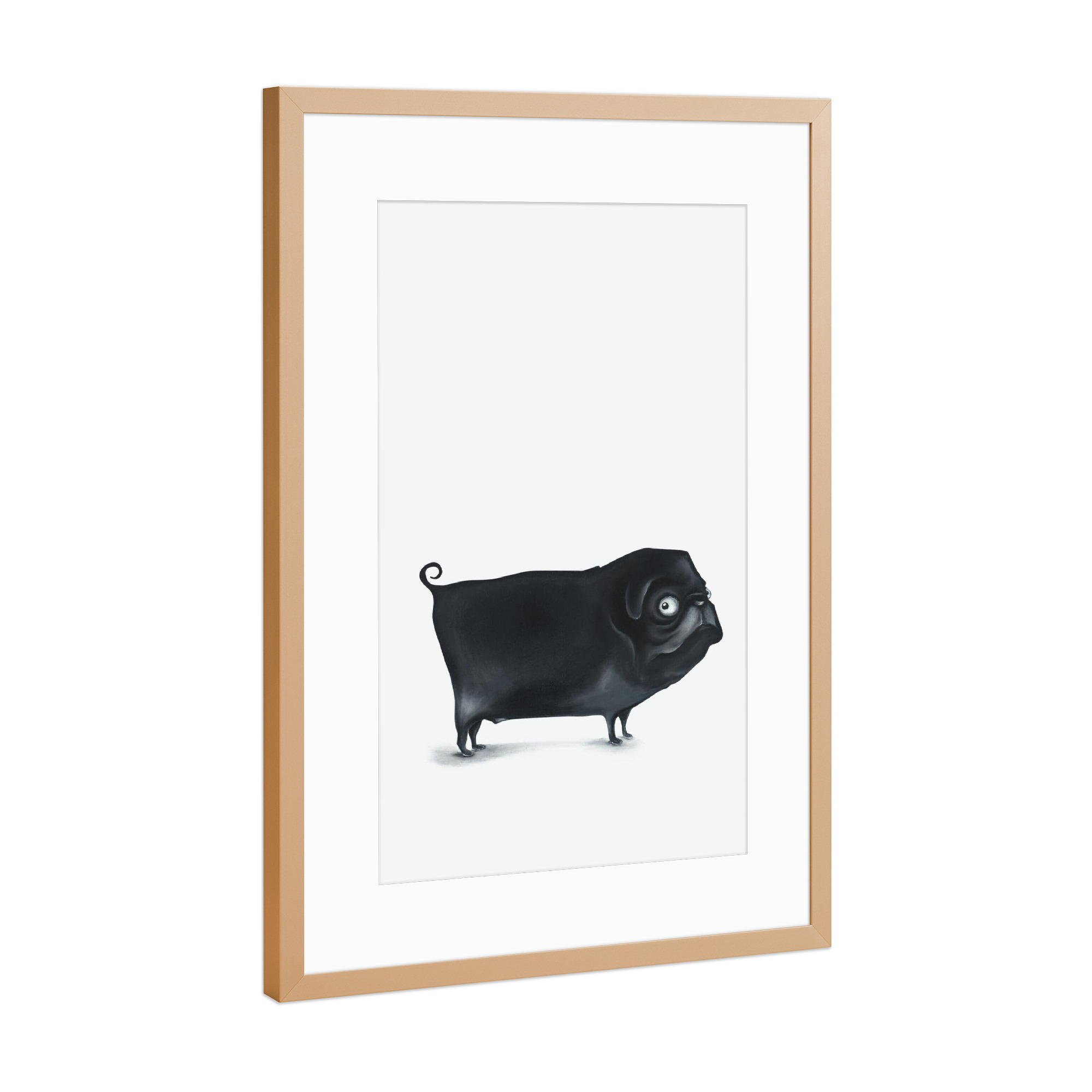 Poster mit Rahmen Kupfer "Mops Michael" artboxONE - Für Kinder,Tiere,Lustig
