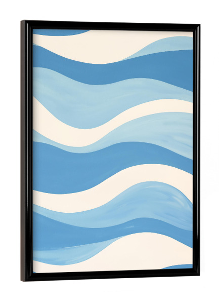 Poster mit schwarzem Rahmen "Ozean-Wellen illustration" artboxONE - Natur,Abstrakt,Geometrie