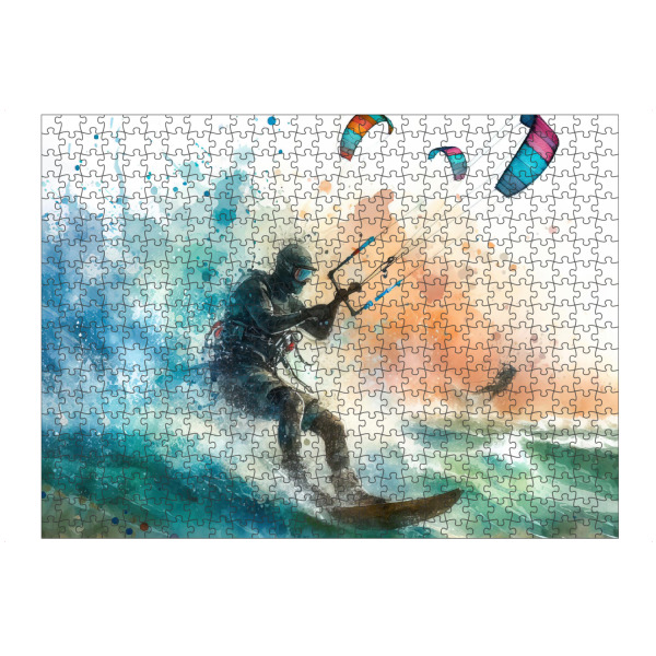 Puzzle Ravensburger "Kitesurfen in Aquarell F" artboxONE - Sport,Sport / Motivation