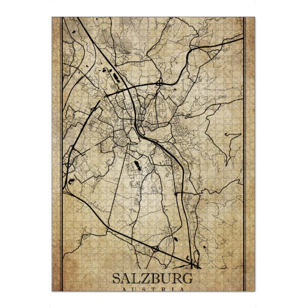 Puzzle Ravensburger "Salzburg Vintage City" artboxONE - Städte / Weitere,Kartografie