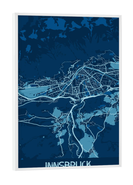 Poster mit weißem Rahmen "Map Innsbruck" artboxONE - Städte / Weitere,Kartografie
