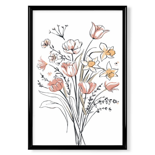 Simple flowers line art