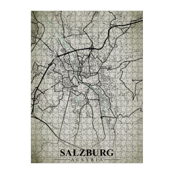 Puzzle Ravensburger "Salzburg Vintage CityMap" artboxONE - Städte / Weitere,Kartografie