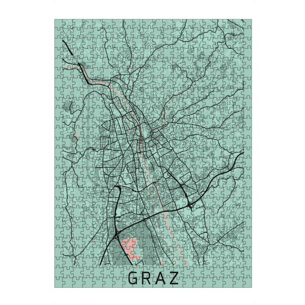 artboxONE Puzzle "Stadt Map Graz" artboxONE - Städte / Weitere,Kartografie