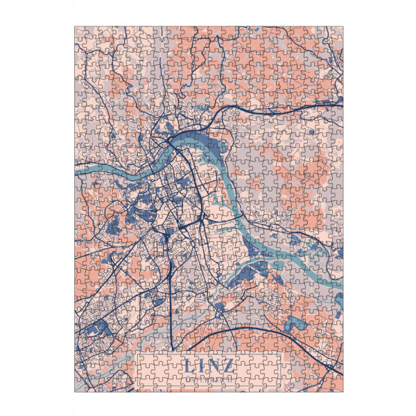 Puzzle Ravensburger "Linz Stadt Map" artboxONE - Städte / Weitere,Kartografie