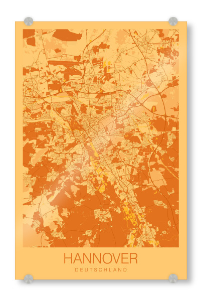 Acrylglasbild "Stadtmap Hannover" artboxONE - Städte / Weitere,Kartografie
