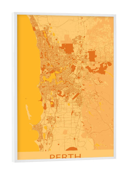 Poster mit weißem Rahmen "Stadt Perth Map" artboxONE - Städte / Weitere,Kartografie