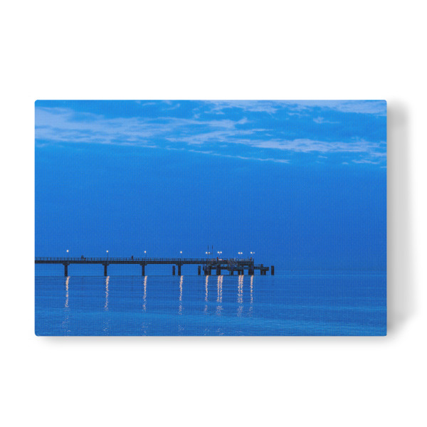 Leinwandbild "Seebrücke zur Blauen Stunde" artboxONE - Natur,Reise,Architektur,Reise / Strand und Meer