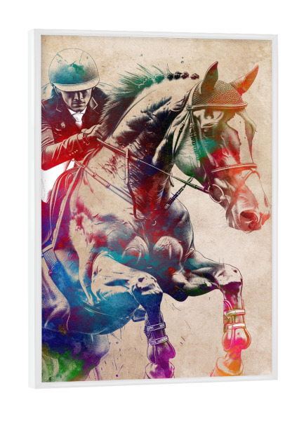 Poster mit weißem Rahmen "Reitsportkunst G" artboxONE - Sport,Sport / Sommerspiele - Reiten,Pferd,Reiten,Sport,Sport,Grafik