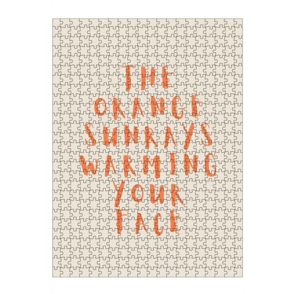 Puzzle Ravensburger "Orange Sonnenstrahlen wärmen sich" artboxONE - Typografie - Orange,Sonnenstrahlen,Sonnenuntergang,Text,Handschriftlich,Sonne