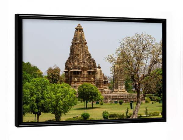 Poster mit schwarzem Rahmen "Khajuraho Tempel" artboxONE - Architektur,Reise / Asien