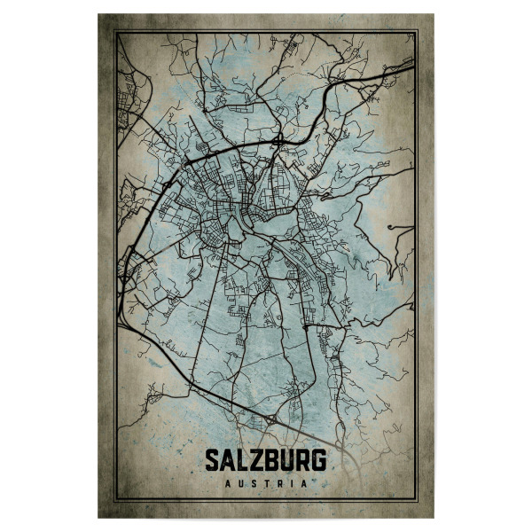 Poster 30x20 cm "Salzburg Retro Map" artboxONE - Städte / Weitere,Kartografie
