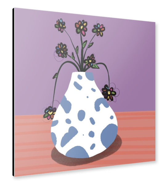Alu-Dibond "Summer flowers illustration" 30x30 cm artboxONE