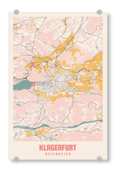 Acrylglasbild "Klagenfurt Stadt" artboxONE - Städte / Weitere,Kartografie