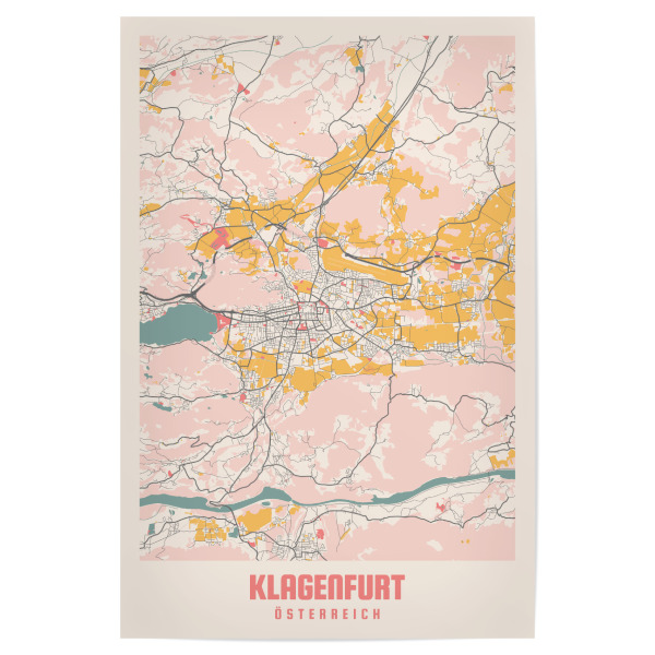 Poster "Klagenfurt Stadt" artboxONE - Städte / Weitere,Kartografie